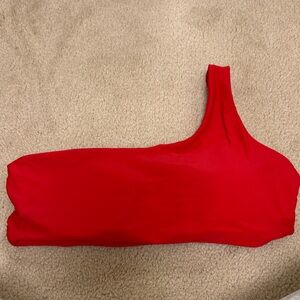 Red One-Shoulder Bikini Top